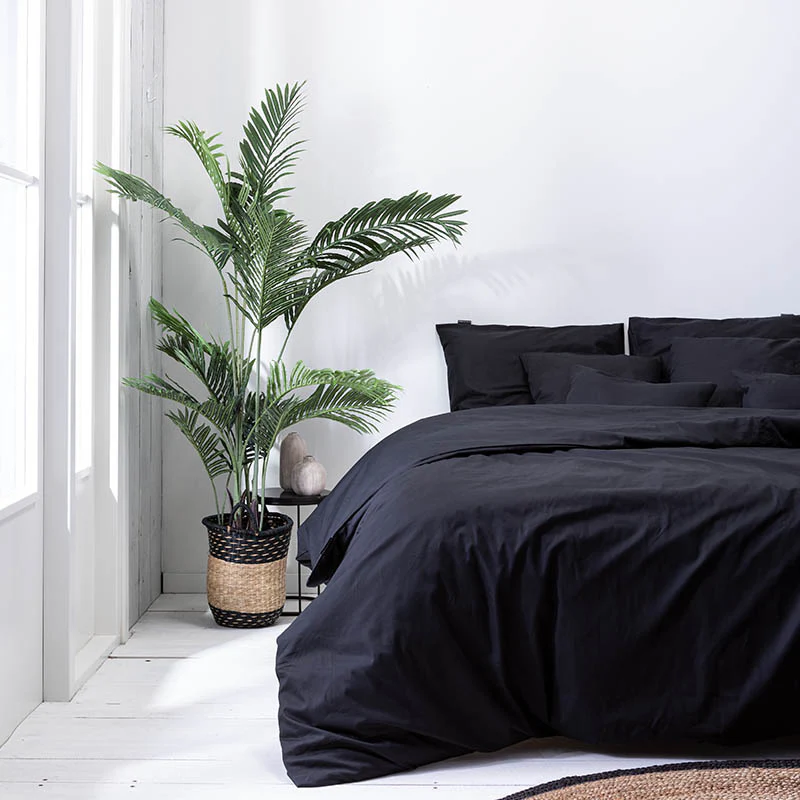 Kussenslopen Percale Katoen: 2-PACK - Zwart - Image 2