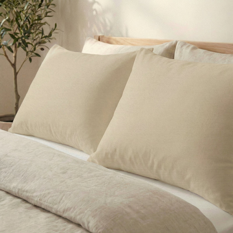 2-PACK Kussenslopen: Uni - Beige - Image 2