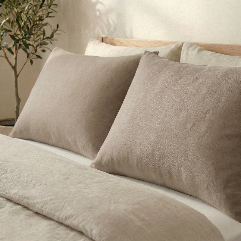 2-PACK Kussenslopen: Uni - Taupe - Image 2