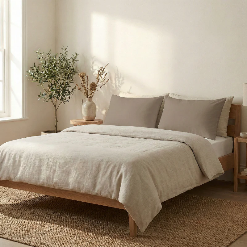 2-PACK Kussenslopen: Uni - Taupe - Image 3