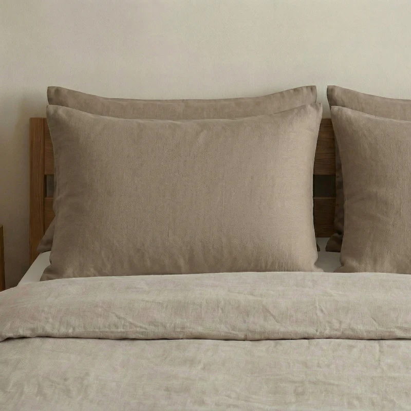 2-PACK Kussenslopen: Uni - Taupe - Image 4
