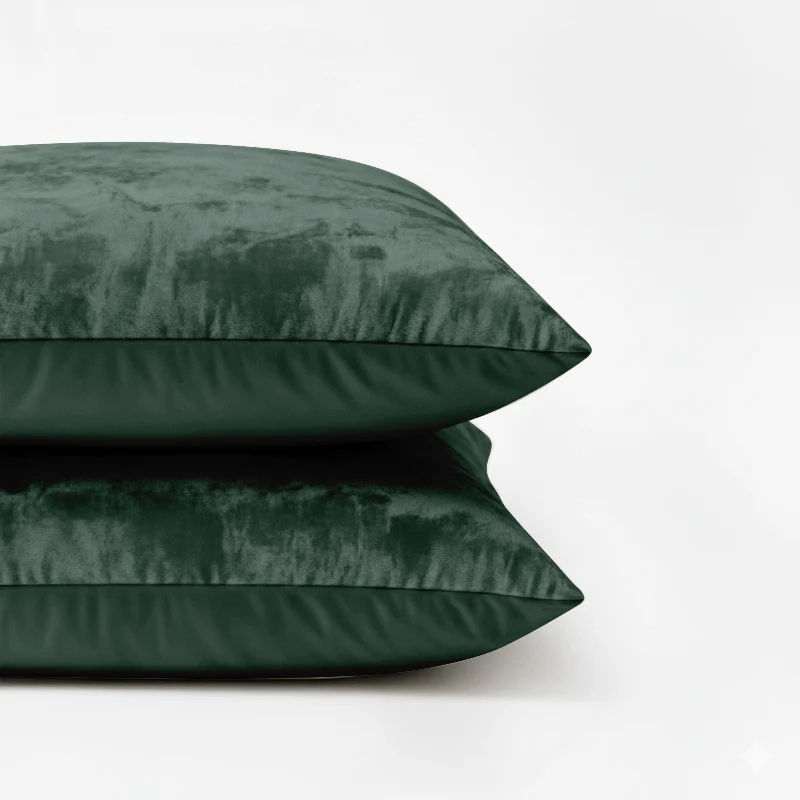 2-PACK Velvet Kussensloop - Donkergroen - Image 3