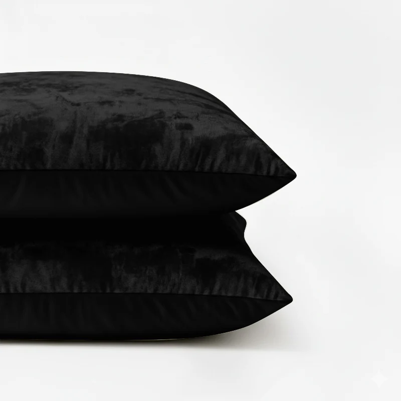2-PACK Velvet Kussensloop - Zwart - Image 3