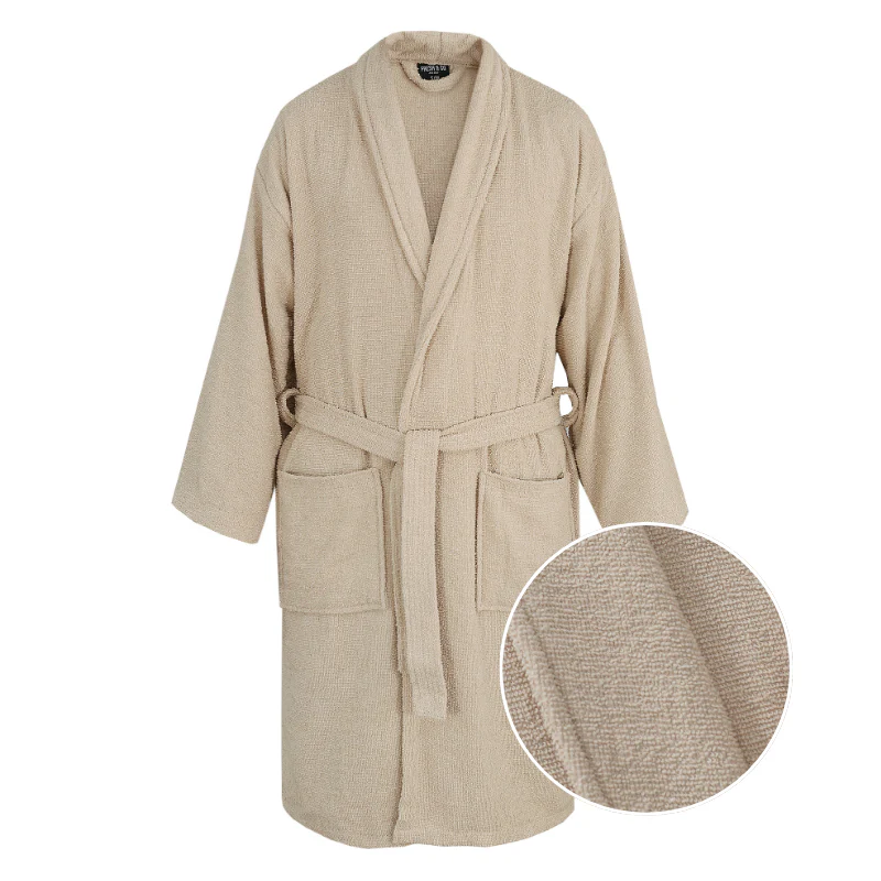 Luxe Badjas Katoen - Beige - Image 6