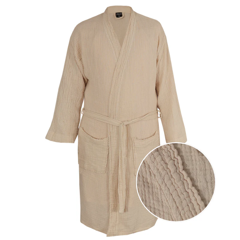 Badjas Mousseline Katoen - Beige - Image 5