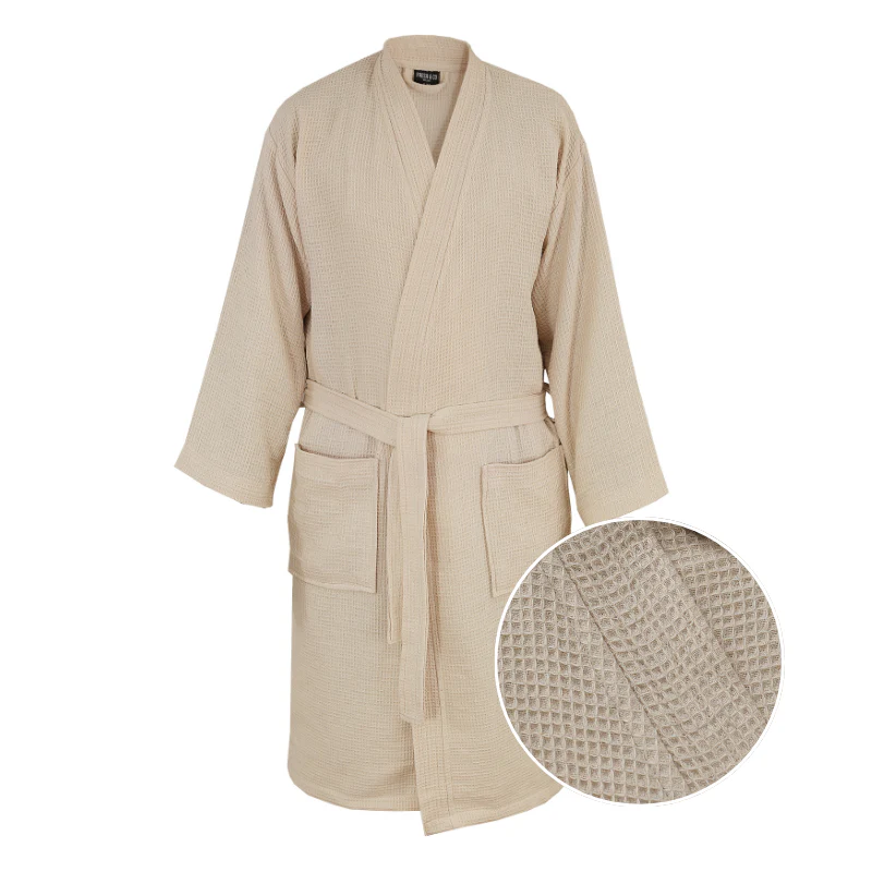 Badjas Wafel Katoen - Beige - Image 10