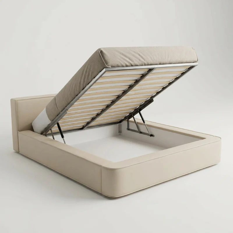 Boxspring met Opbergruimte Amour Tranquility - Velvet - Crème - Image 5
