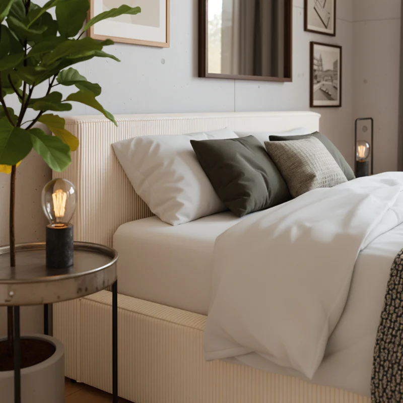 Boxspring met Opbergruimte Amour Cosy - Crème - Image 2