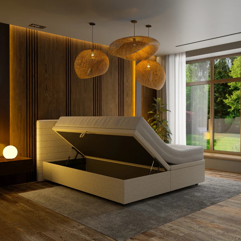 Boxspring met Opbergruimte Hotel Elegance - Beige - Image 4