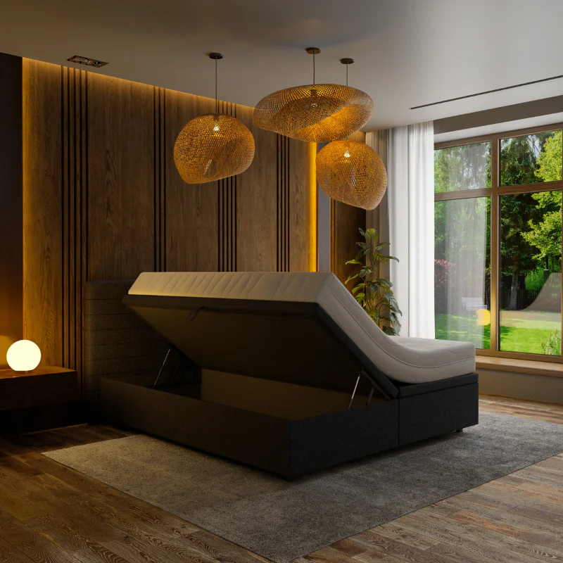 Boxspring met Opbergruimte Hotel Elegance - Zwart - Image 4