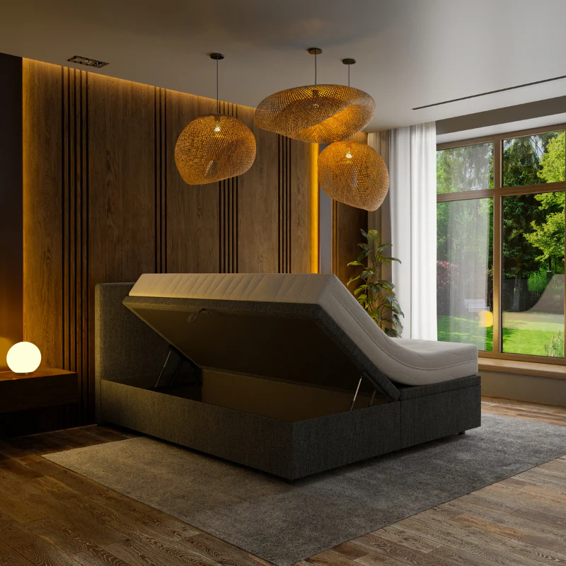 Boxspring met Opbergruimte Hotel Essence - Antraciet - Image 4