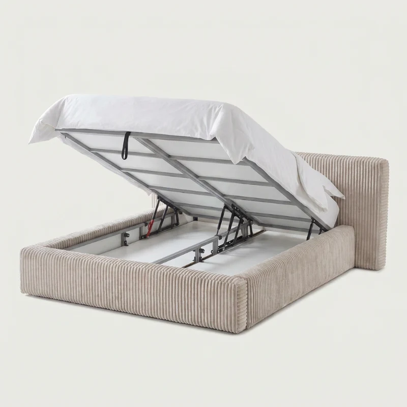 Boxspring met Opbergruimte - Salerno - Teddy Rib - Image 3