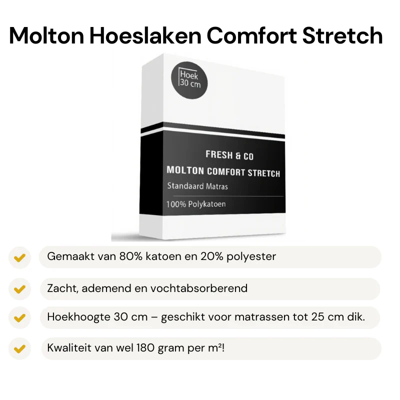 Molton Hoeslaken Comfort Stretch - Standaard Matras - Image 3