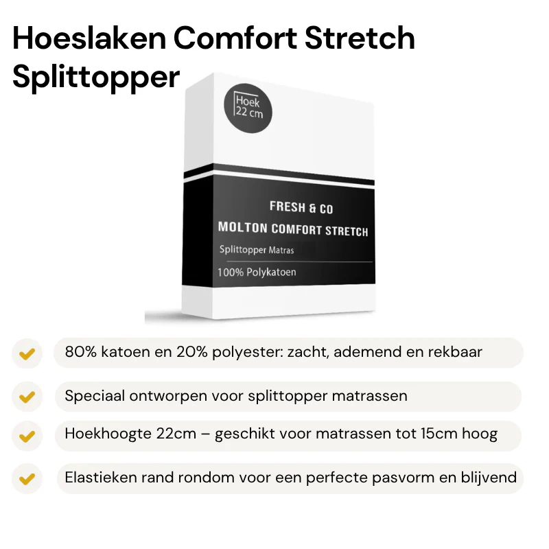 Molton Hoeslaken - Comfort Stretch - Splittopper - Image 2