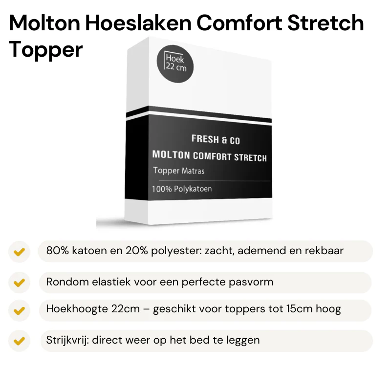 Molton Hoeslaken - Comfort Stretch - Topper - Image 2