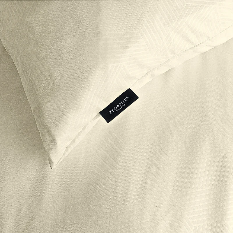 Dekbedovertrek Embossed Geometric - Champagne - Image 2