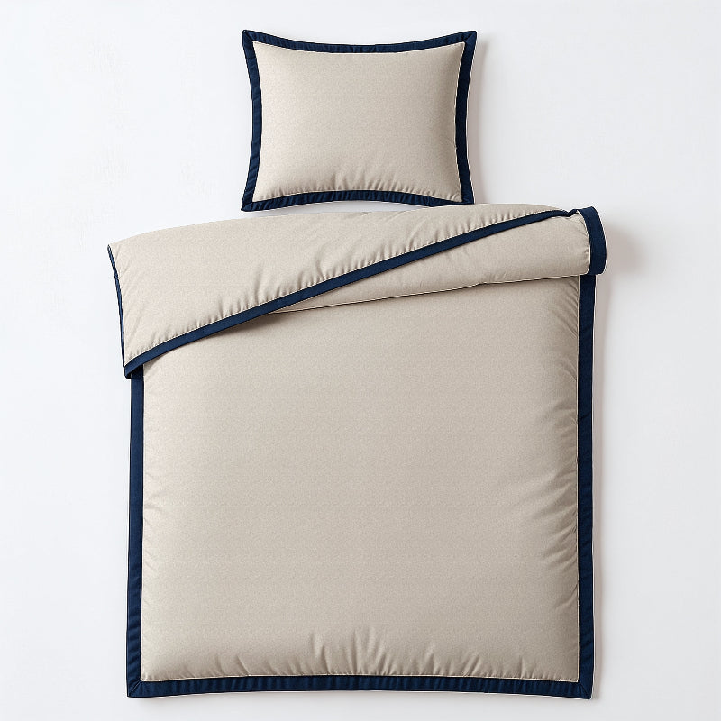Dekbedovertrek Percale-Katoen Verkoelend - Hotel Emilio - Beige/Navy - Image 7