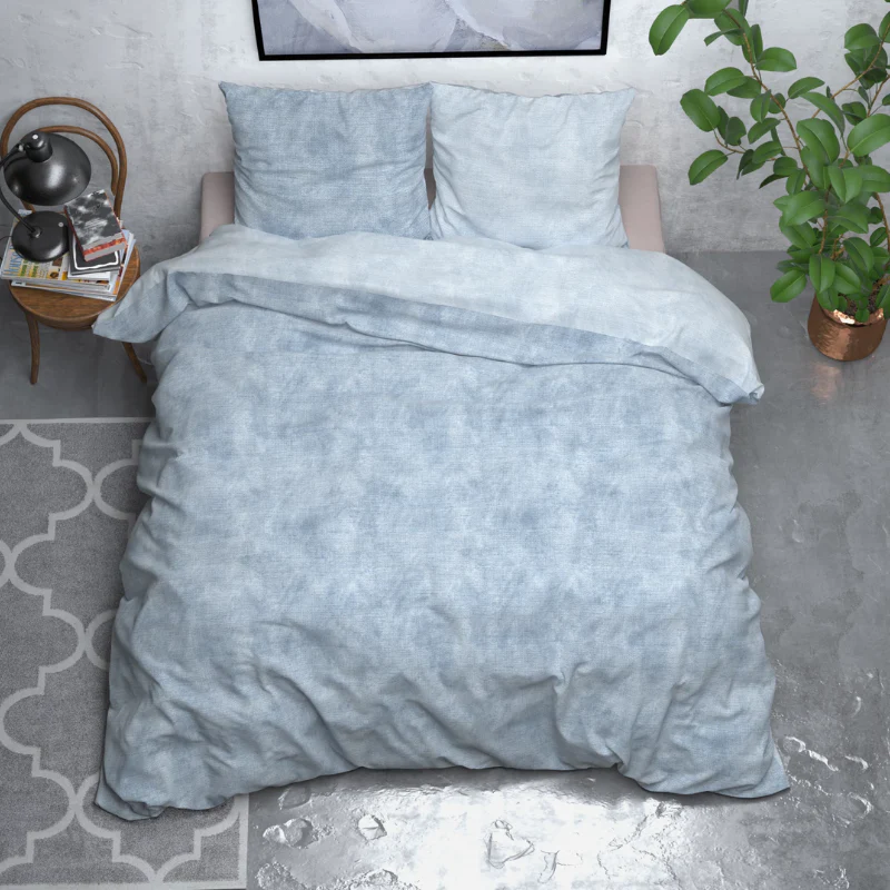 Dekbedovertrek Katoen Flanel - Washed Cotton Blauw - Image 2