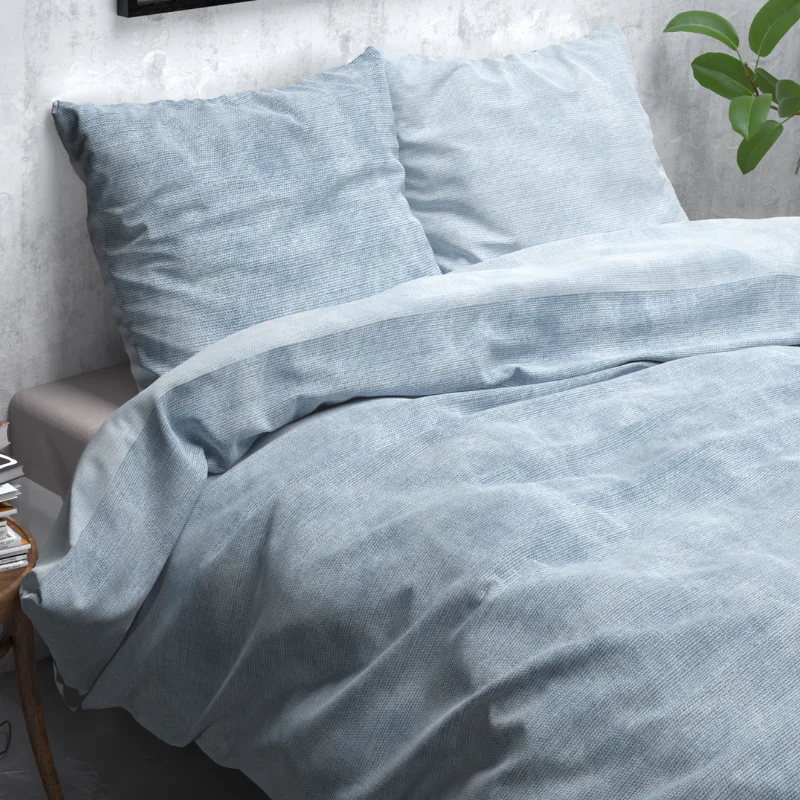 Dekbedovertrek Katoen Flanel - Washed Cotton Blauw - Image 3