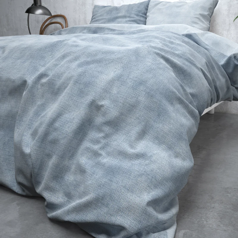Dekbedovertrek Katoen Flanel - Washed Cotton Blauw - Image 4