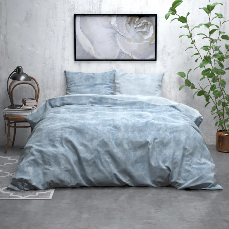 Dekbedovertrek Katoen Flanel - Washed Cotton Blauw - Image 5