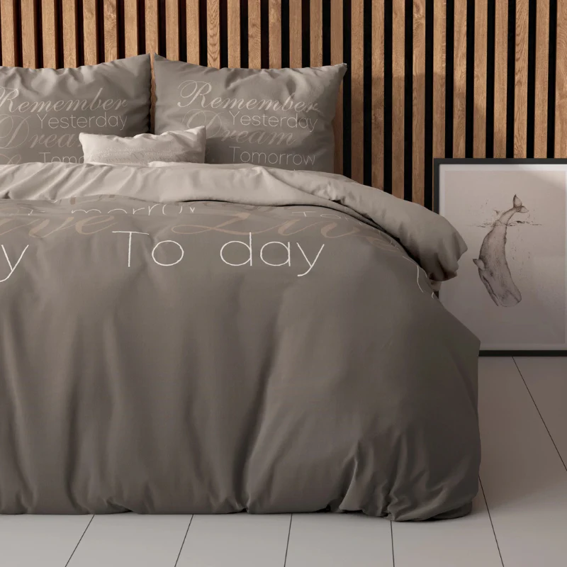 Dekbedovertrek Live Today - Taupe - Image 2