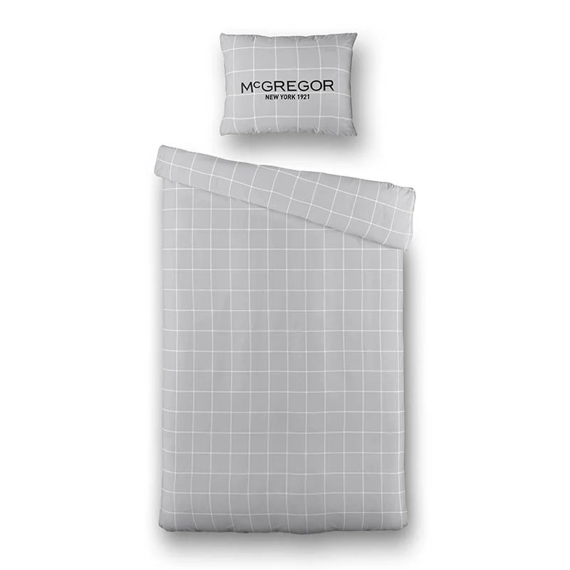 Dekbedovertrek McGregor - Katoen-Flanel - Gray Grid. - Image 5