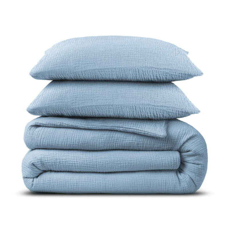 Dekbedovertrek Percale-Katoen Verkoelend - Mousseline - Blauw - Image 6