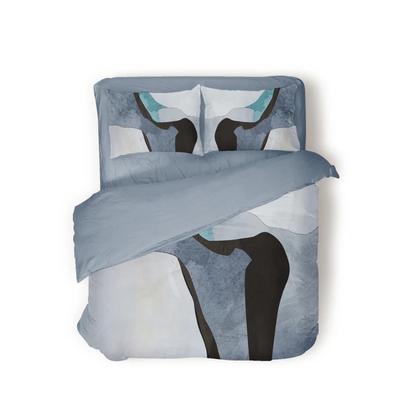 Dekbedovertrek Percale-Katoen Verkoelend - Abstract Marble - Blauw - Image 5