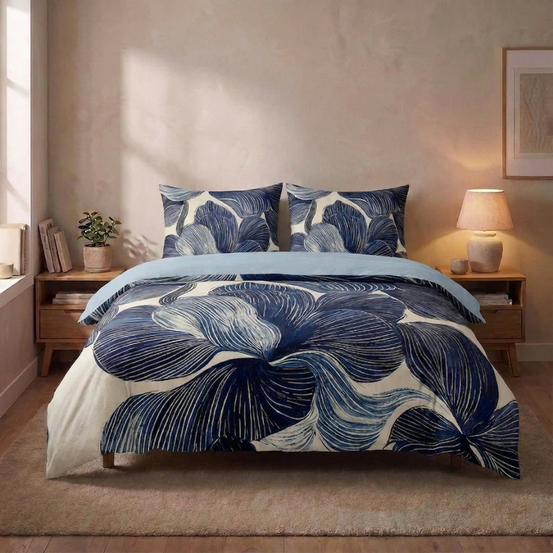 Dekbedovertrek Percale-Katoen Verkoelend - Indigo Blend - Image 2