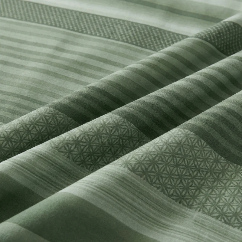 Dekbedovertrek Percale-Katoen Verkoelend - Stripe Olive - Image 4