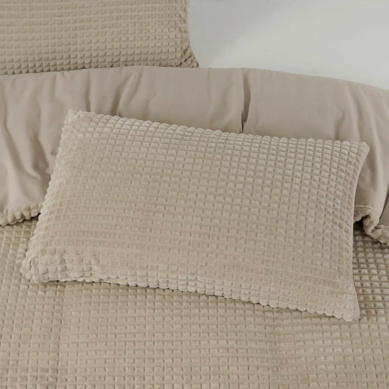Dekbedovertrek Teddy - Check - Taupe - Image 3