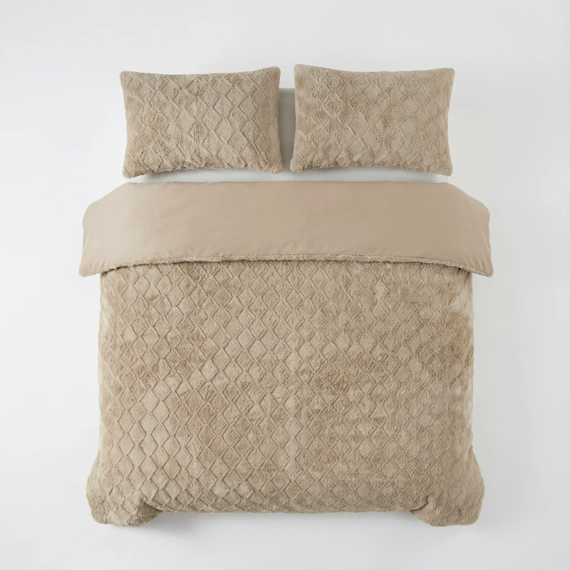Dekbedovertrek Teddy Faux Fur Syon - Taupe - Image 6