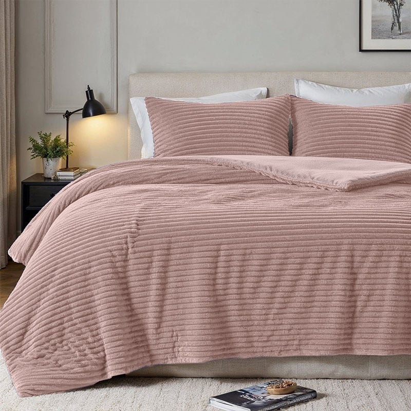 Dekbedovertrek Summer Teddy Rib- Oud Roze - Image 3