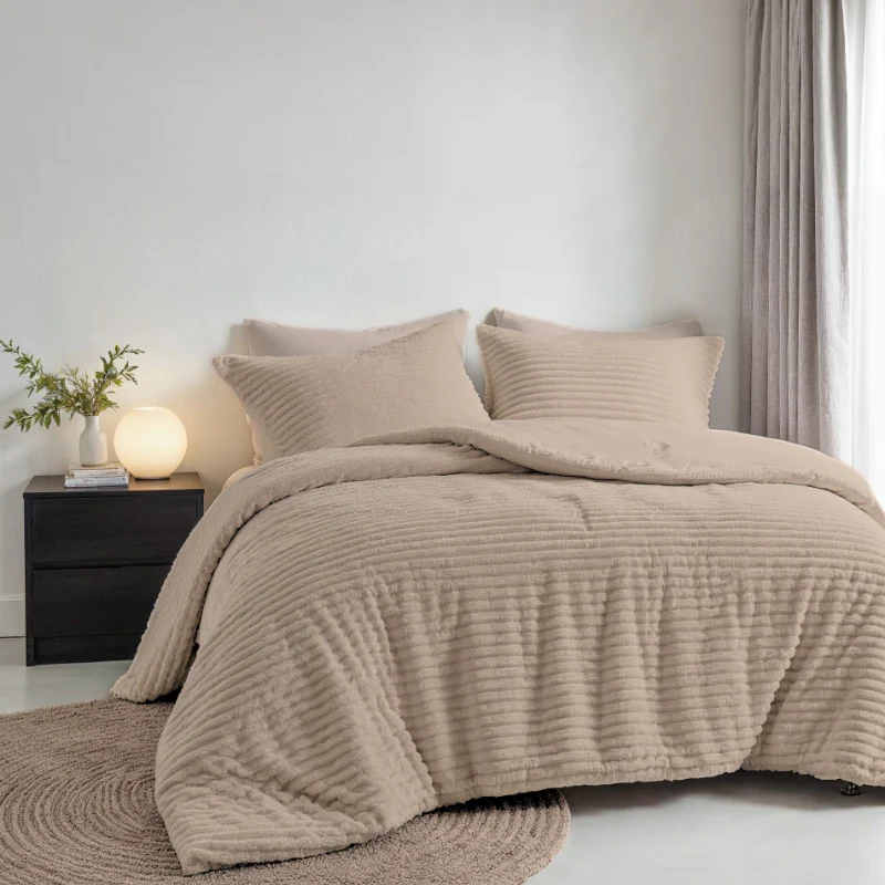 Dekbedovertrek Summer Teddy Rib - Taupe - Image 2