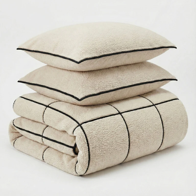 Dekbedovertrek Teddy Trim - Beige / Zwart - Image 2