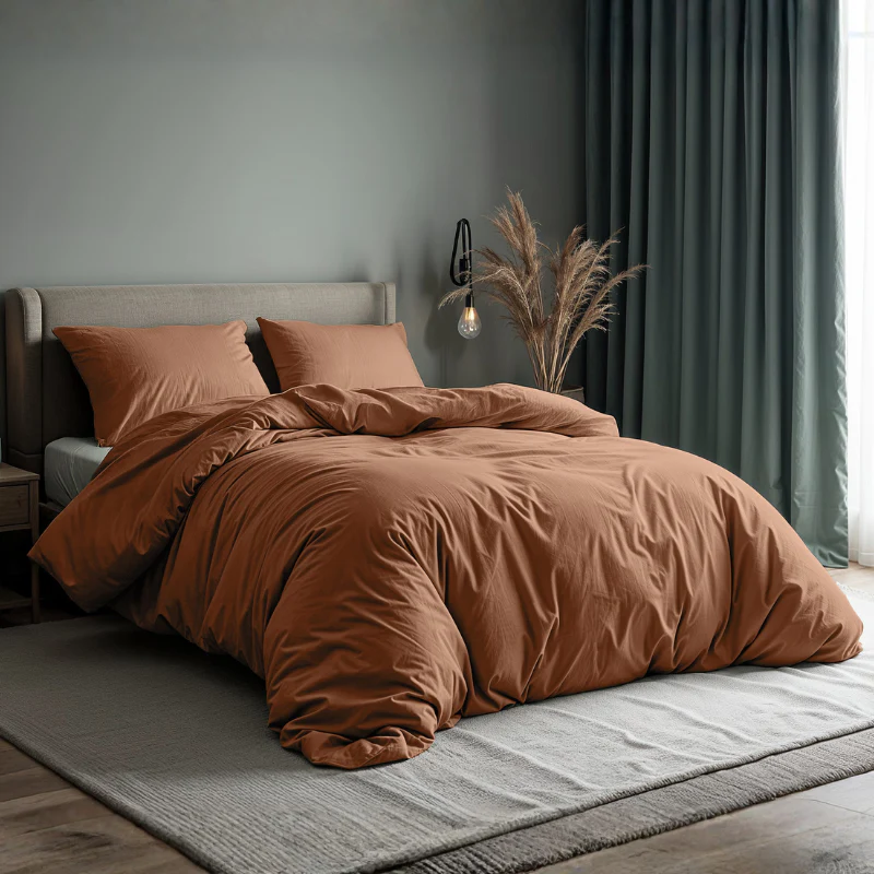 Dekbedovertrek Katoen Uni - Mocha Mousse - Image 4