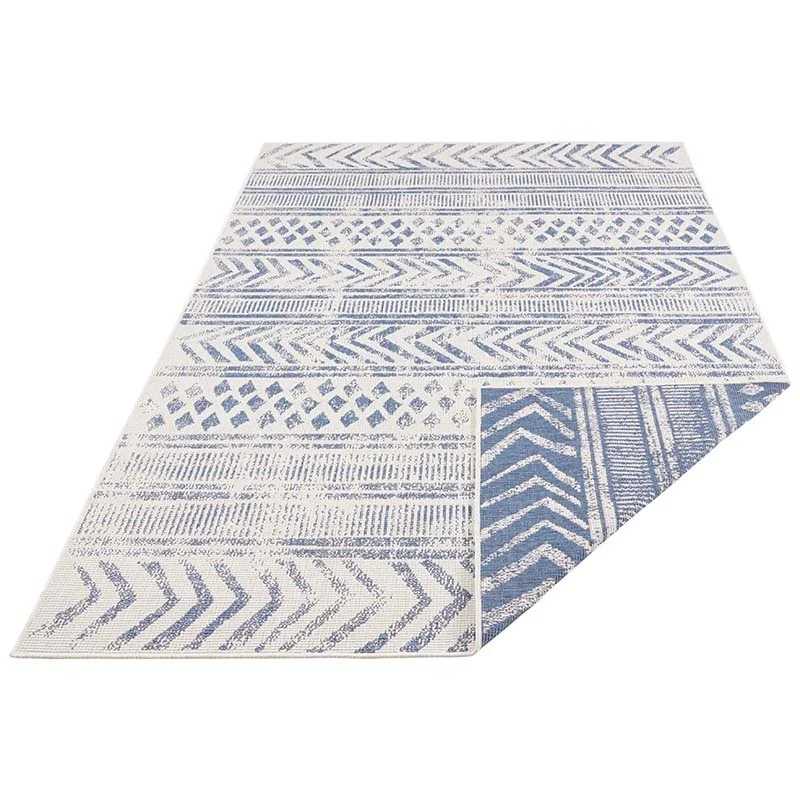 Dubbelzijdig Buitenkleed Biri - Blauw/Crème - Image 4