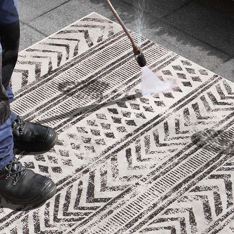 Dubbelzijdig Buitenkleed Biri - Zwart/Crème - Image 4