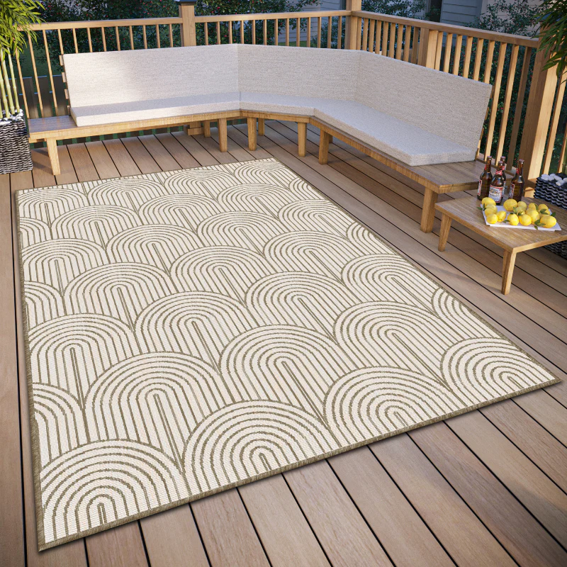 Dubbelzijdig Buitenkleed Flatweave - Taupe - Image 5