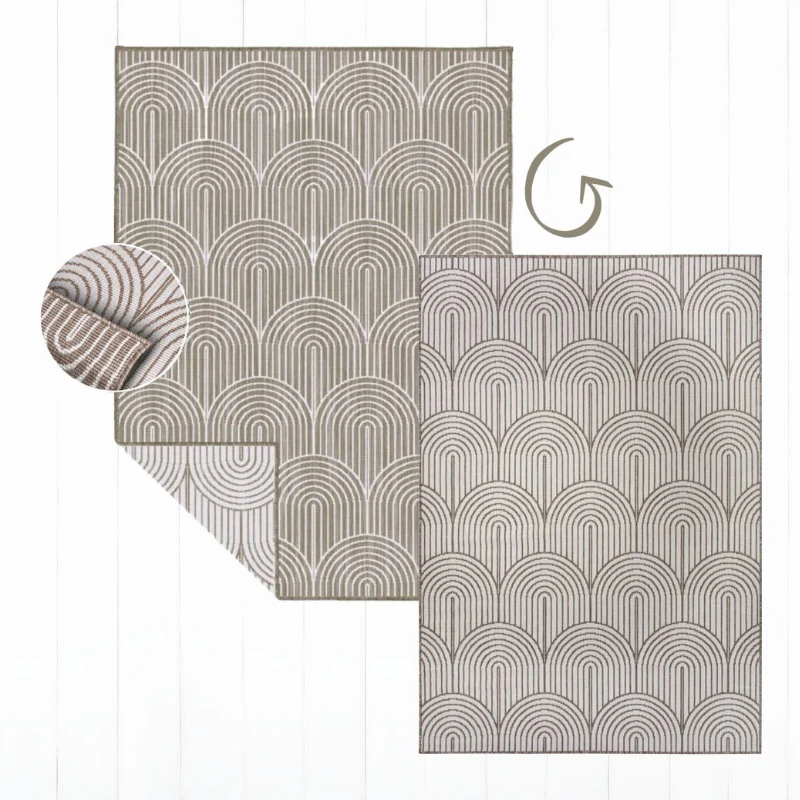 Dubbelzijdig Buitenkleed Flatweave - Taupe - Image 7