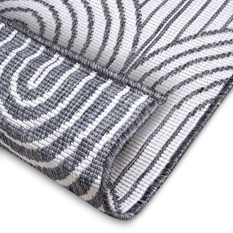 Dubbelzijdig Buitenkleed Flatweave - Zilver - Image 2