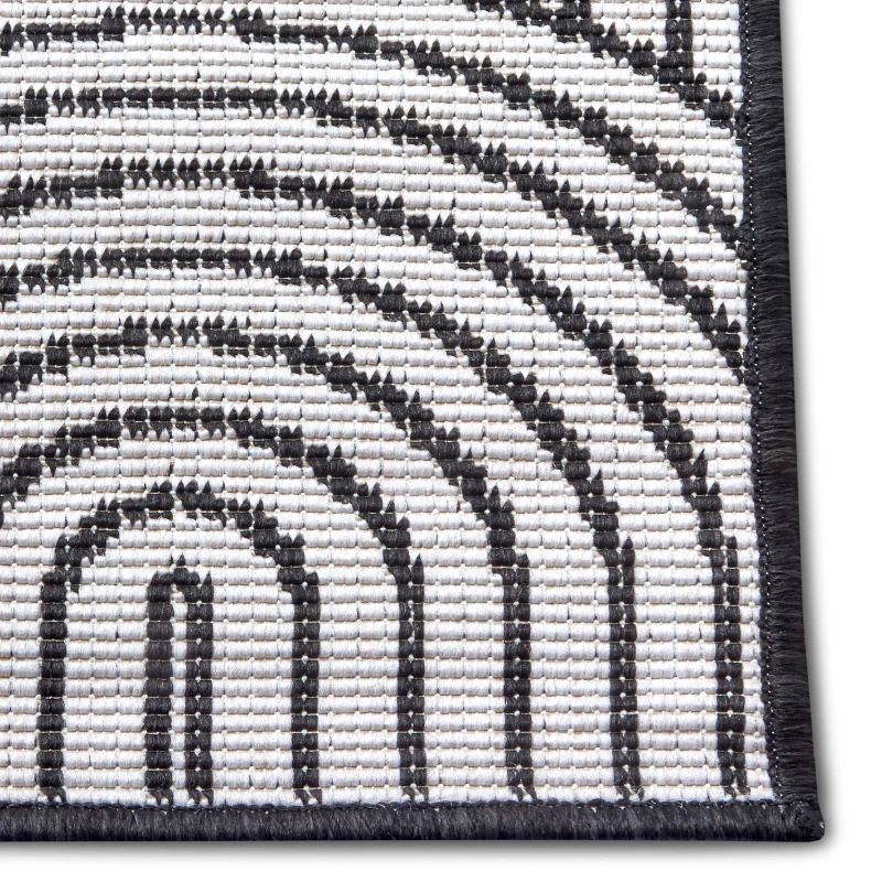 Dubbelzijdig Buitenkleed Flatweave - Zwart - Image 2