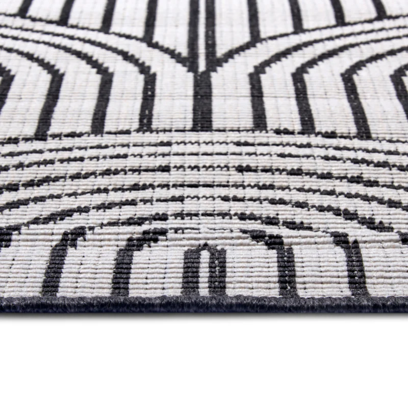 Dubbelzijdig Buitenkleed Flatweave - Zwart - Image 3