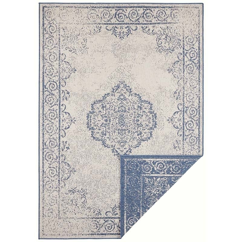 Dubbelzijdig Buitenkleed Triomphe - Blauw/Crème - Image 2