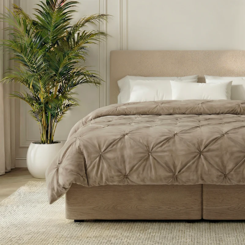 Easy Dekbed Diamond Pintuck - Licht Taupe - Image 5