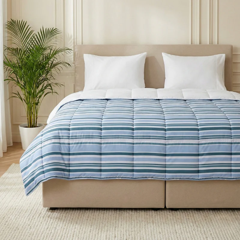 Easy Dekbed Zonder Overtrek - Horizontal Lines - Navy - Image 2
