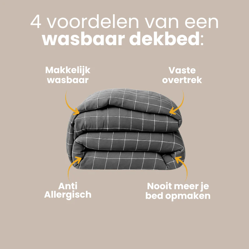 Easy Dekbed Zonder Overtrek - Squares - Grijs - Image 3