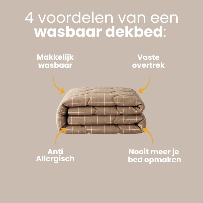 Easy Dekbed Zonder Overtrek - Squares - Taupe - Image 3