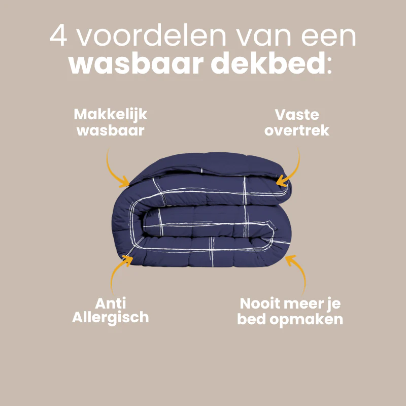 Easy Dekbed Zonder Overtrek - Scribble Squares - Navy - Image 9
